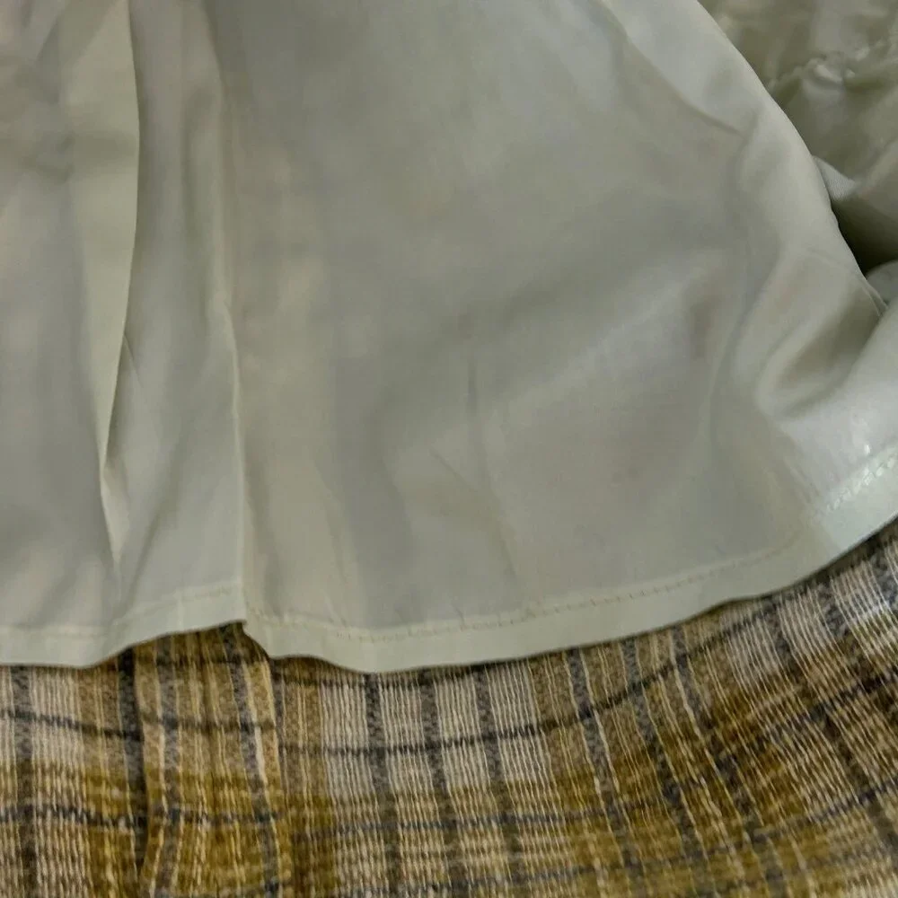 Trojan Deluxe Vintage 80s Men’s Ivory Gold Plaid Sport Coat Blazer Size 38-40R